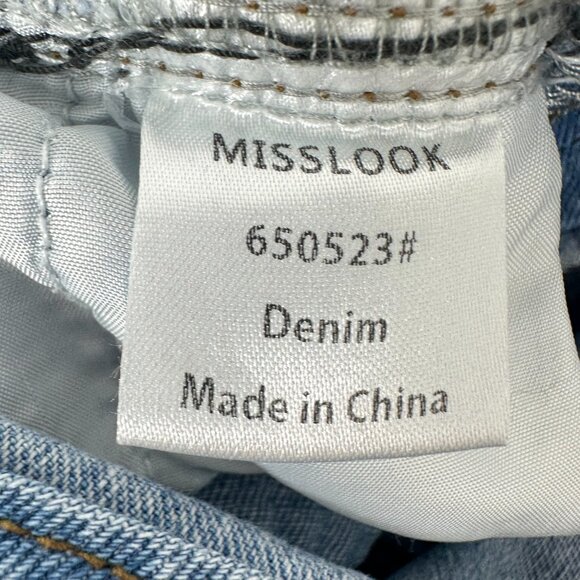 Misslook Floral Painted Denim Bib Overalls Festival Quirky Women's Size Small - Picture 11 of 12